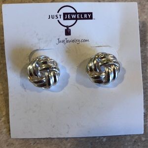 Silver Knot Stud Earrings